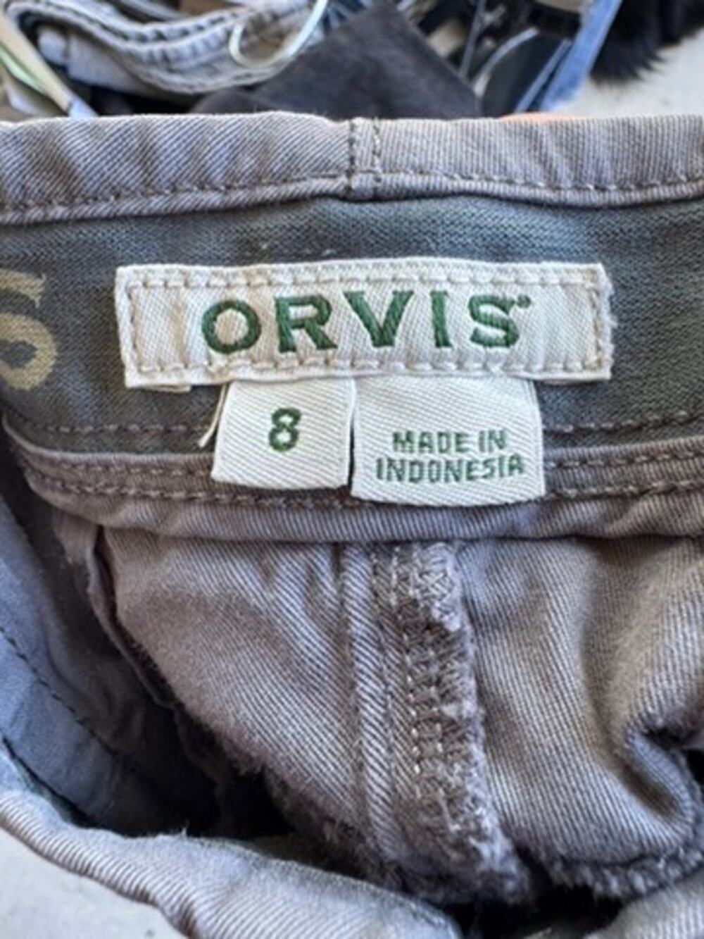 Orvis Women's Gray Stretch Chino Pants Size 8 Straight Leg Ankle Cotton